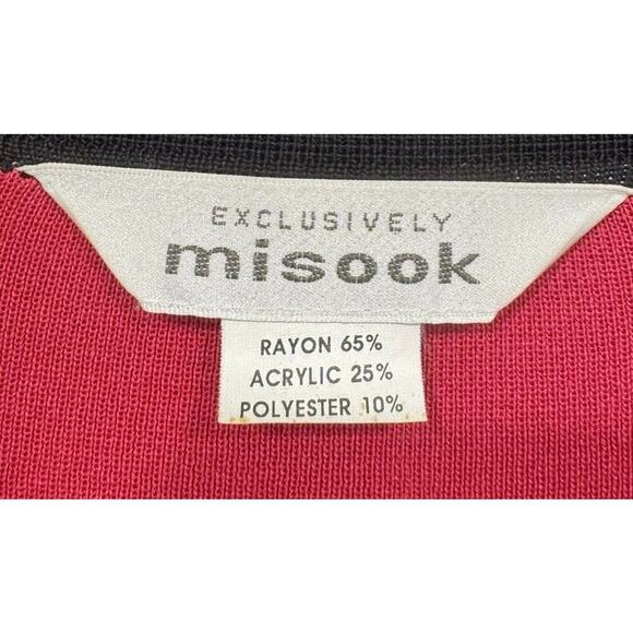 Exclusively Misook Open Front Pink Fuchsia Cardigan Women's Size Small Black - Picture 6 of 6